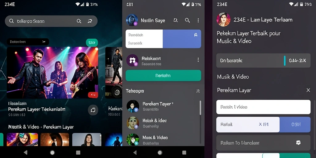 Antarmuka modern aplikasi Perekam Layar 234E dengan fitur unggulan.