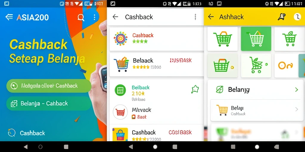 Tampilan antarmuka ASIA200 dengan fitur Cashback yang menarik.