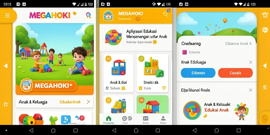 Tampilan antarmuka MEGAHOKI yang ramah anak dan edukatif.