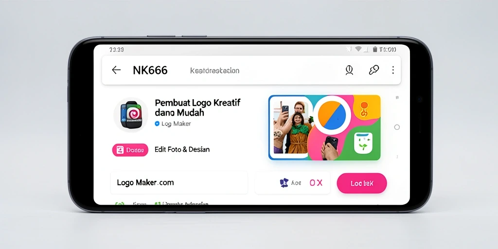 Antarmuka NK666 yang mudah digunakan untuk membuat logo menarik.
