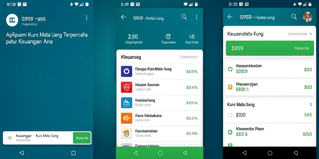 Tampilan antarmuka S9S9 dengan fitur kurs mata uang yang mudah digunakan.